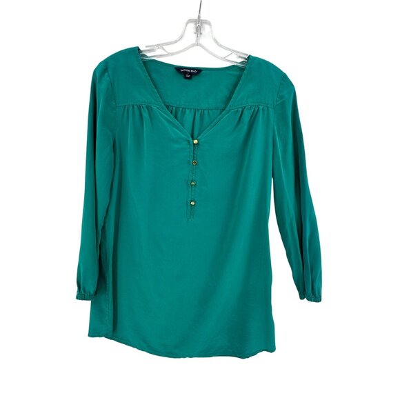 Lands End Blouse Top Womens Sz 4‎ Quiet Luxury Old Money Capsule Career Corpcore - Picture 1 of 8